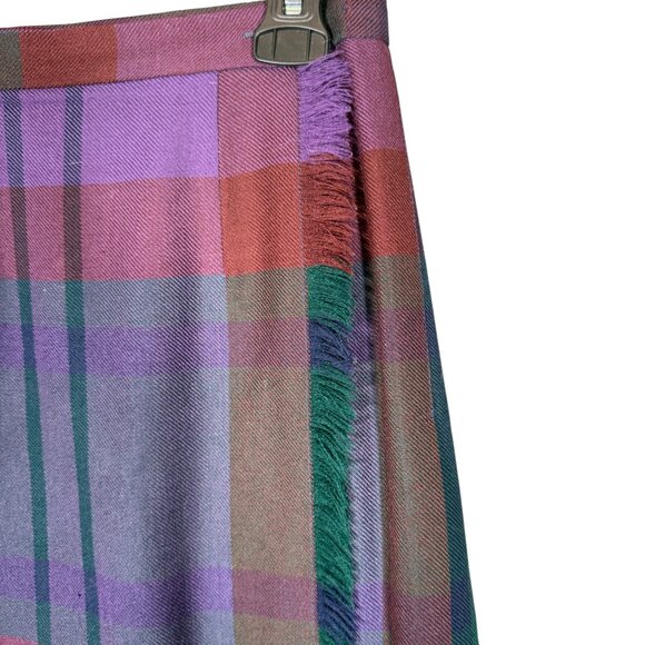 Vintage Highland Queen 100% Wool Purple Plaid Pleated Skirt Kilt Knee Length S - Picture 5 of 10